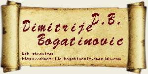Dimitrije Bogatinović vizit kartica